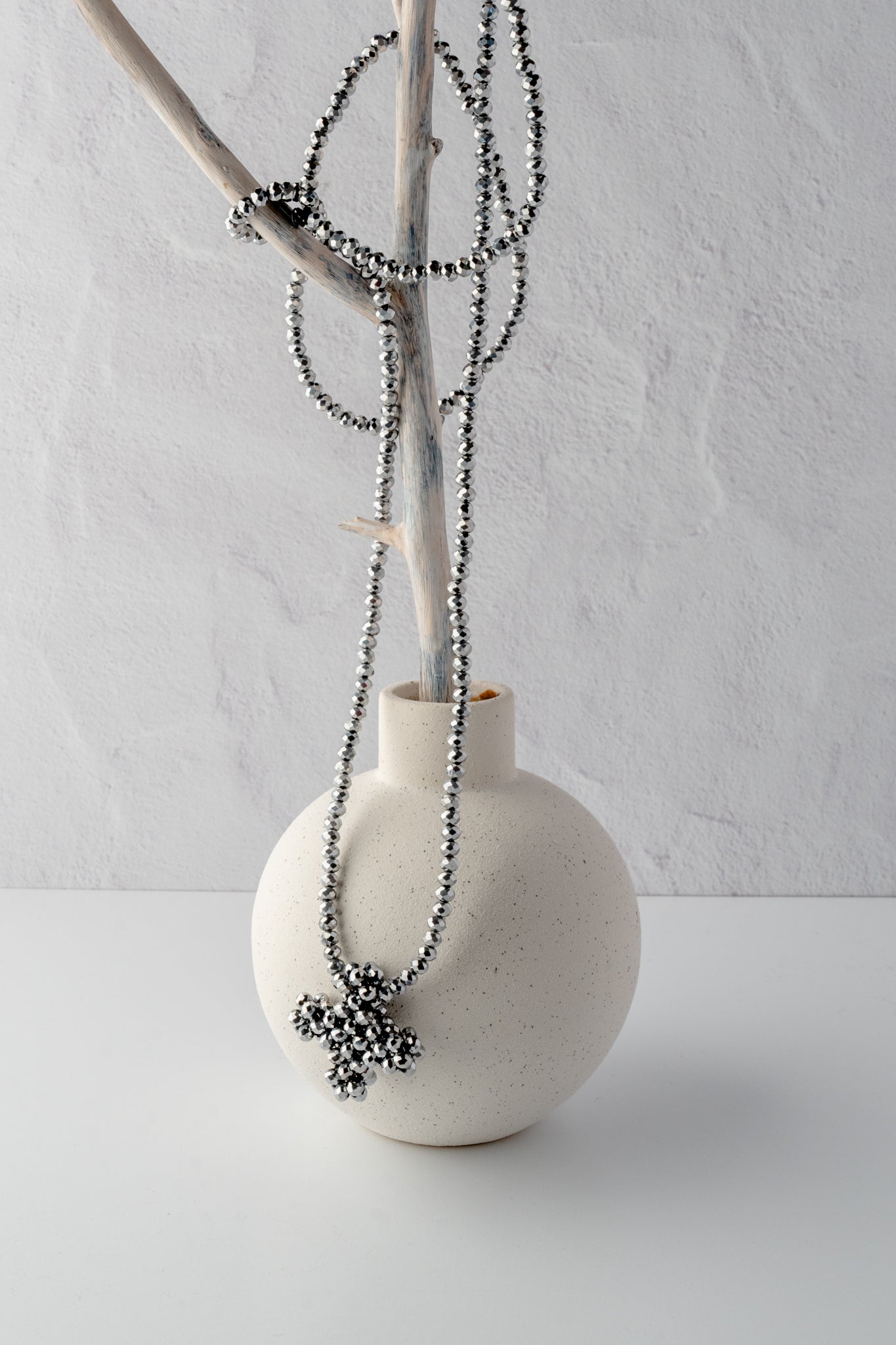 Pluslavie Across Necklace, Silver 