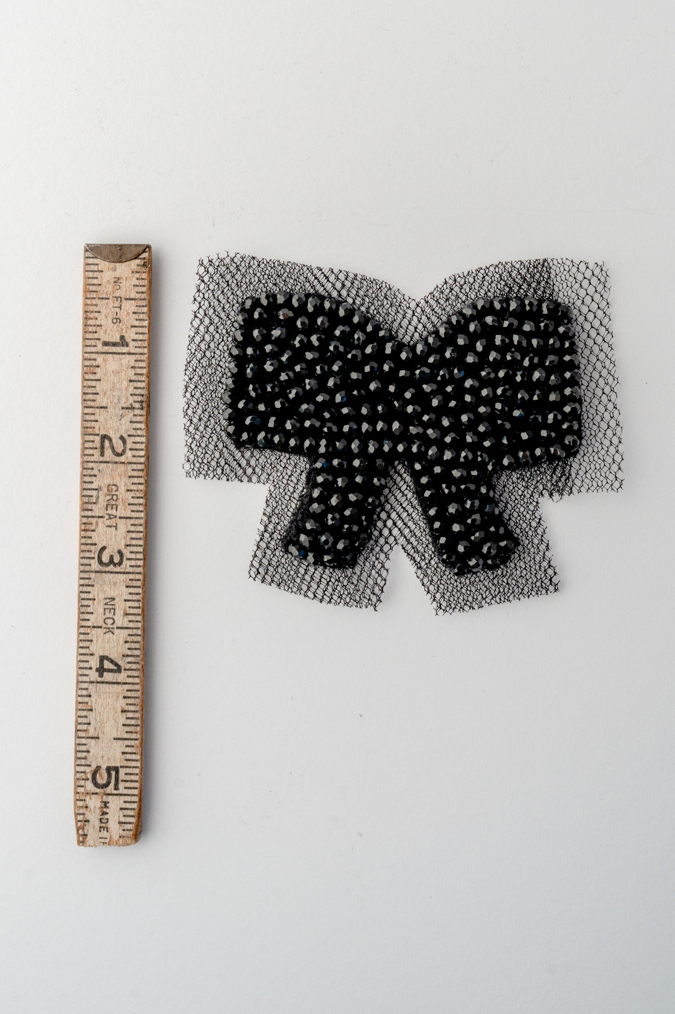 Pluslavie PLU Sparkle Button-On Patch/Couture Mesh Bow, Black 