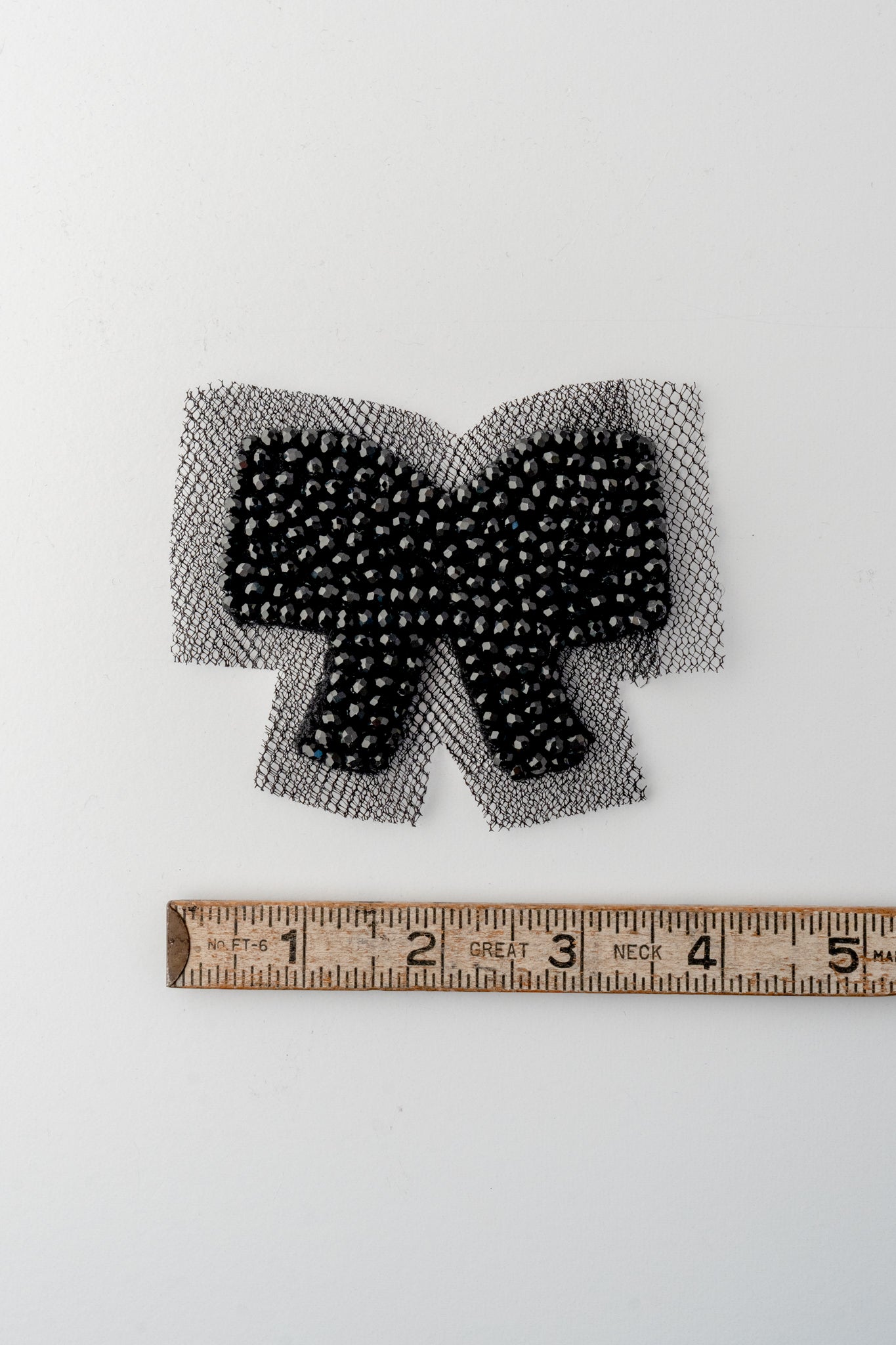 Pluslavie PLU Sparkle Button-On Patch/Couture Mesh Bow, Black 