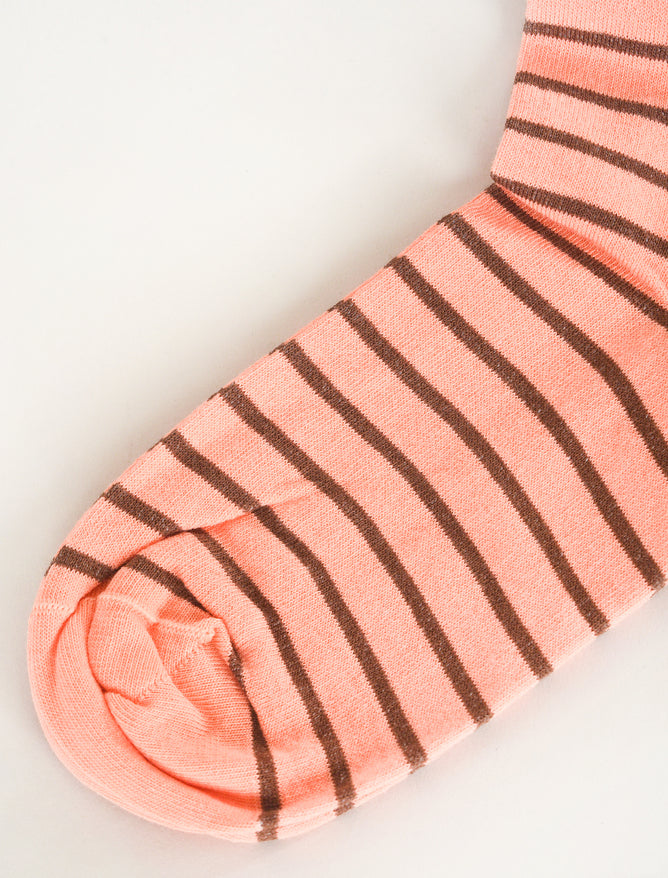 Alessandro Aste AA Classic Stripe Socks, Apricot/Brown One Size Apricot