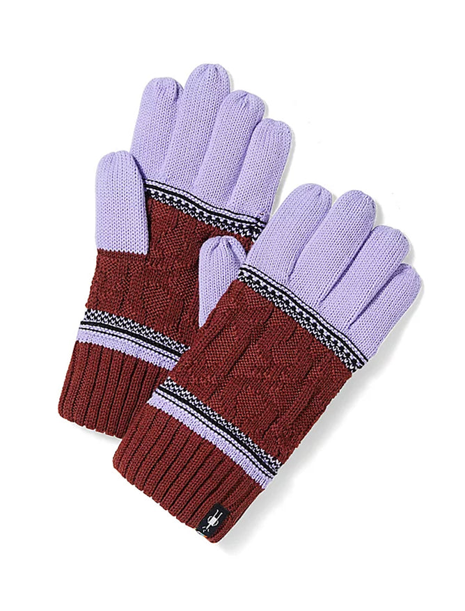 Smartwool Popcorn Cable Gloves, Ultra Violet One Size Ultra Violet