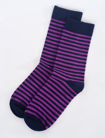 This Night TN Stripe Socks, Navy/Violet 