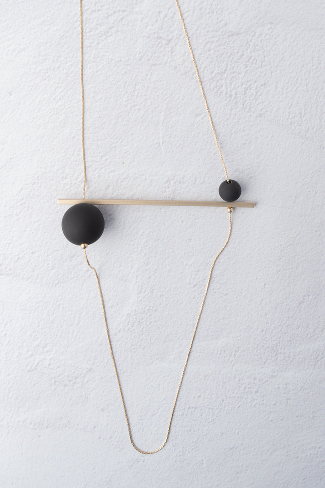 Pursuits Abacus Necklace, Gold & Black 