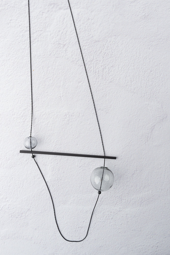 Pursuits Abacus Necklace, Glass Gray 