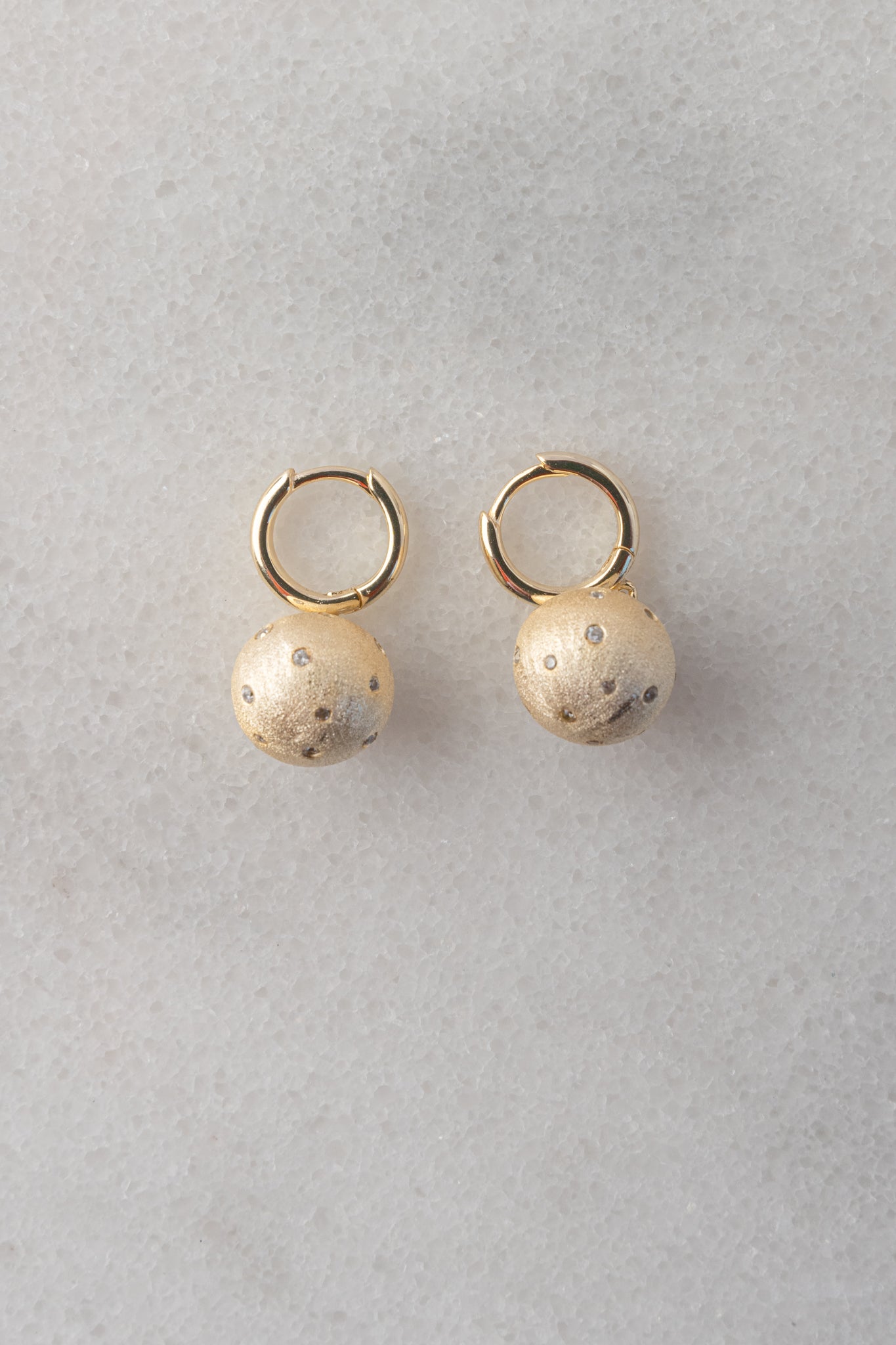 Rachel Reinhardt Vermeil Disco Ball Earrings, Brushed Gold 