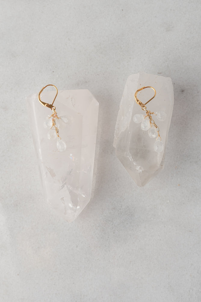 Rachel Reinhardt Moonstone Cluster Teardrop Earring 