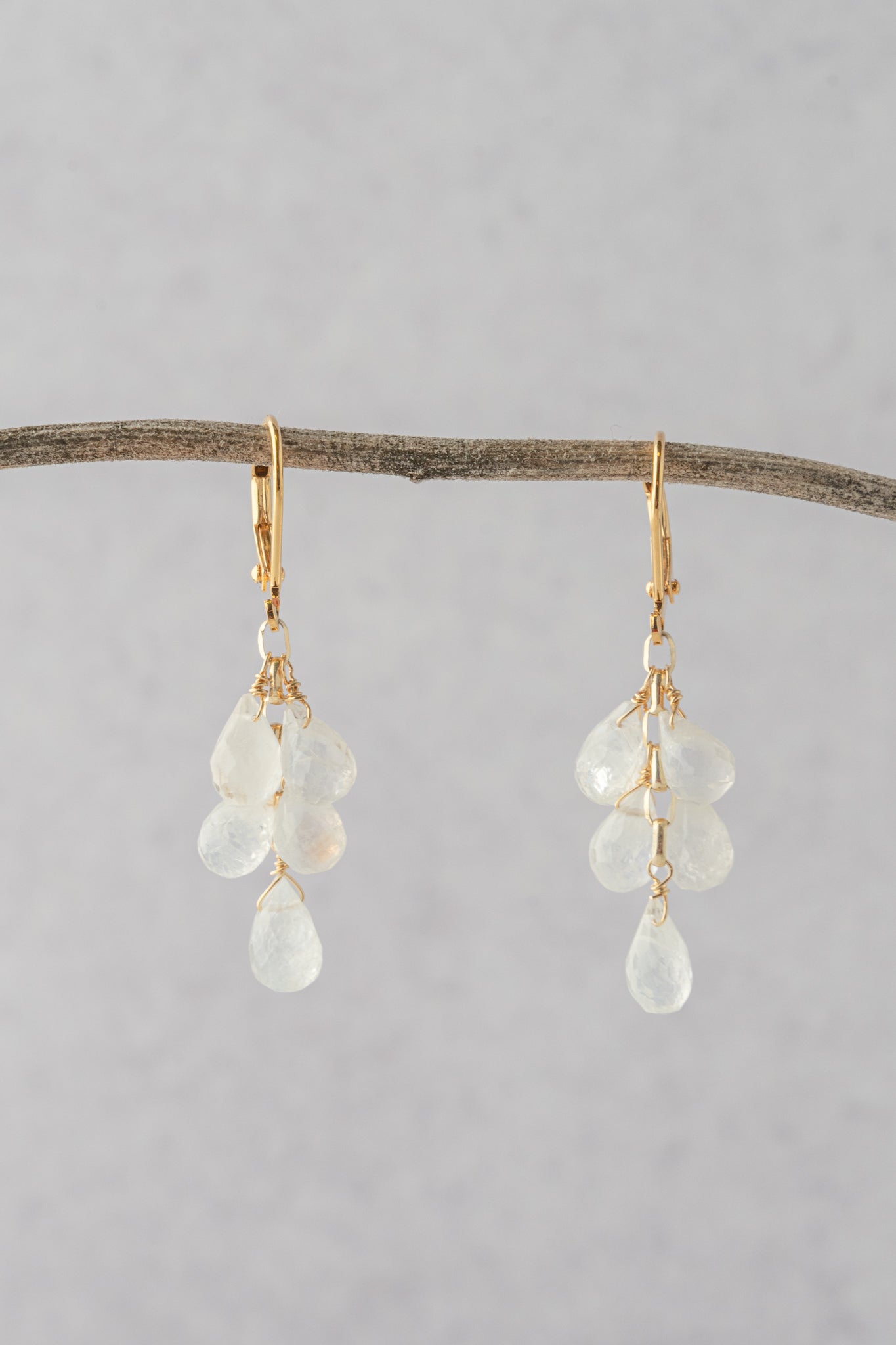 Rachel Reinhardt Moonstone Cluster Teardrop Earring 