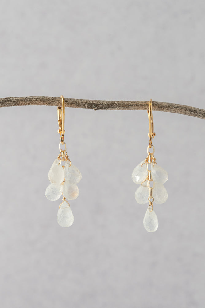 Rachel Reinhardt Moonstone Cluster Teardrop Earring 