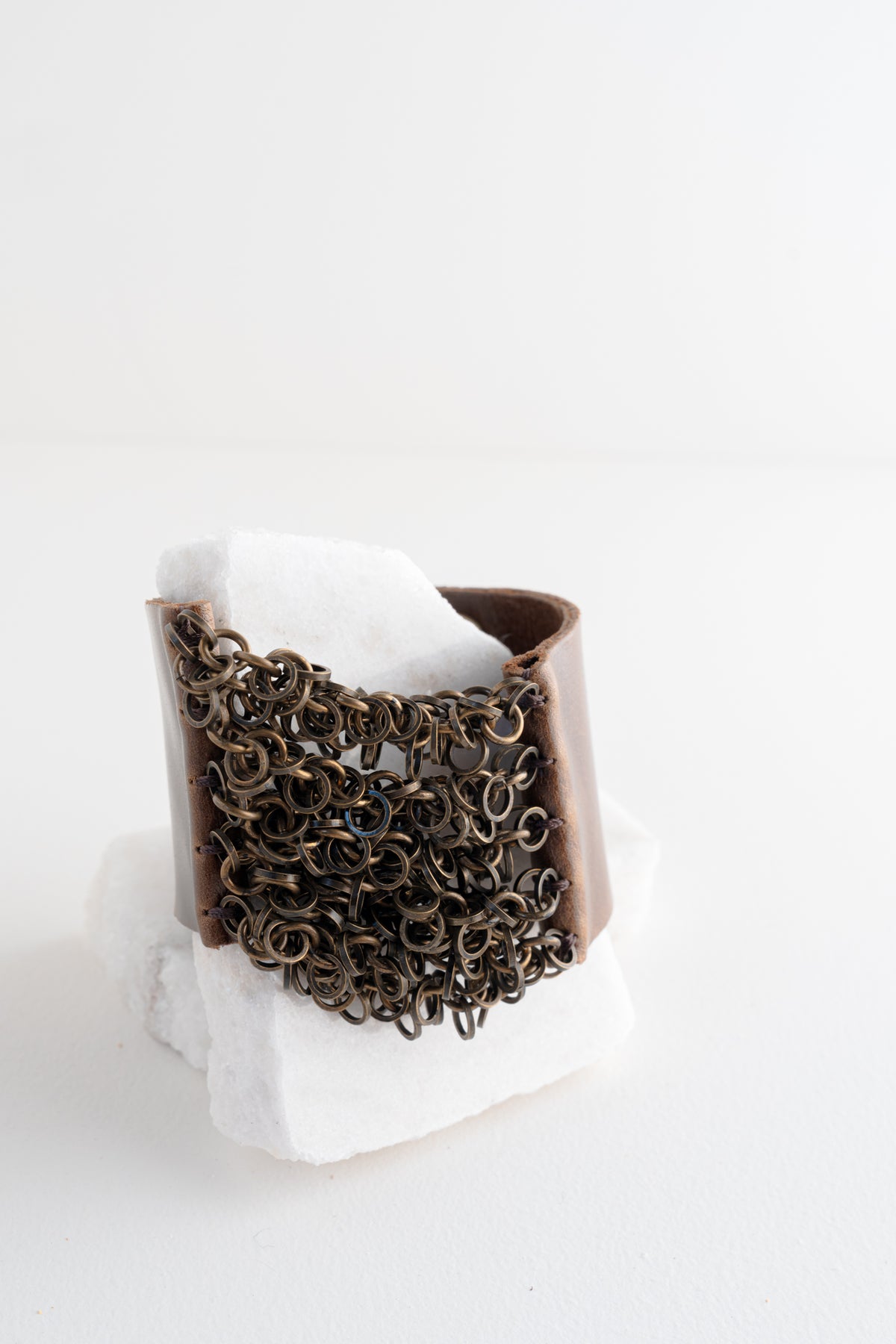Rebel Designs Cluster Chain Leather Bracelet, Vintage Brown Vintage Brown 