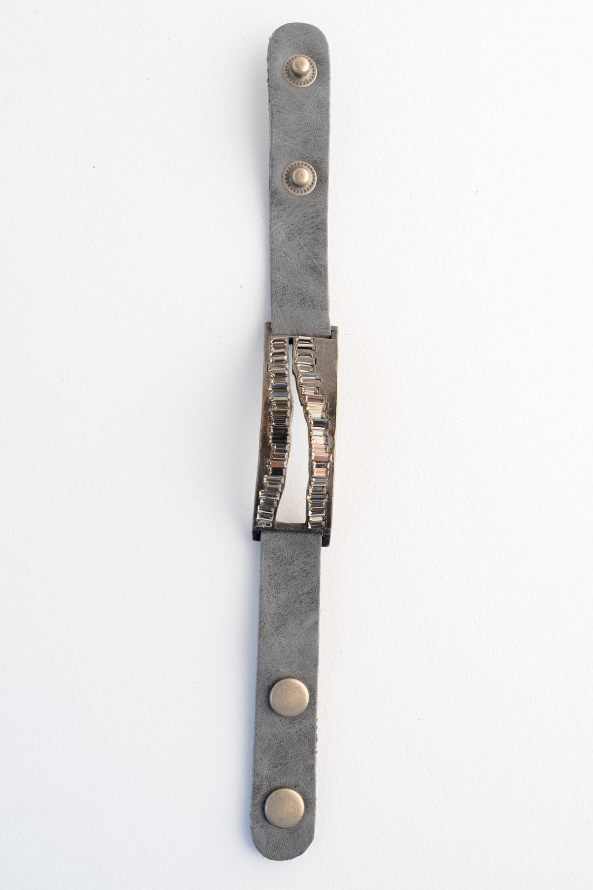 Rebel Designs Raw Edge Baguette Bracelet, Grey with Black Diamonds 