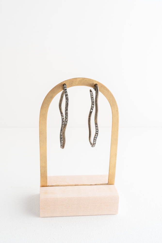 Rebel Designs Squiggle Oval Hoop Earrings 