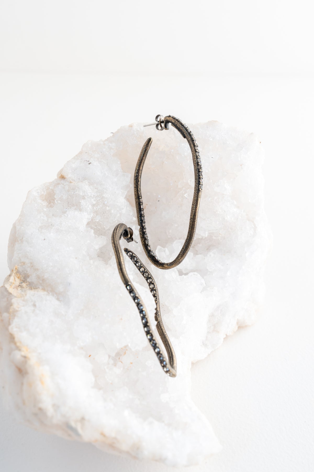 Rebel Designs Squiggle Oval Hoop Earrings 