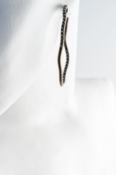 Rebel Designs Squiggle Oval Hoop Earrings 