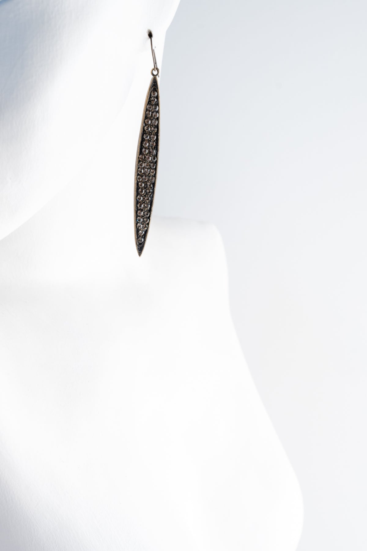 Rebel Designs Elongated Leaf Earrings, Black Diamond Black Diamond 