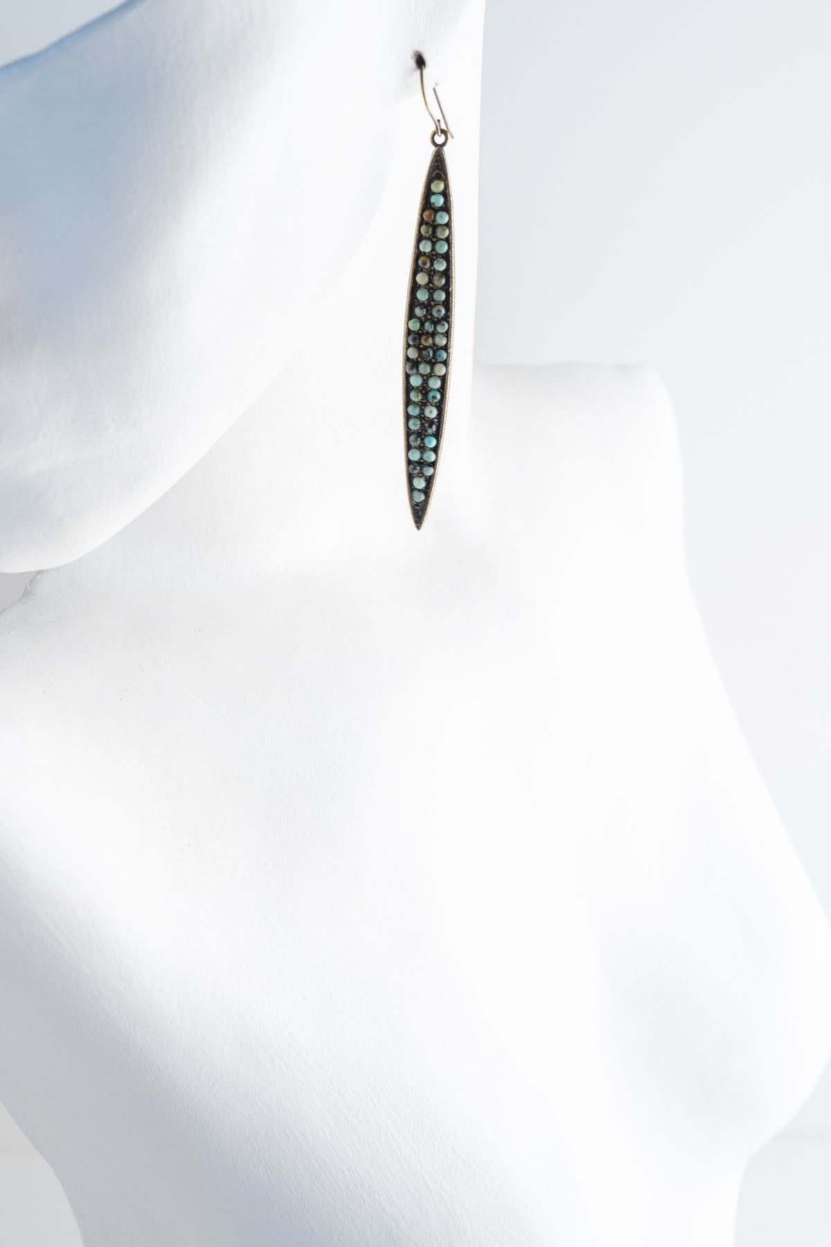 Rebel Designs Elongated Leaf Earrings, African Turquoise African Turquoise 