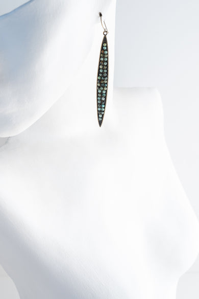 Rebel Designs Elongated Leaf Earrings, African Turquoise African Turquoise 