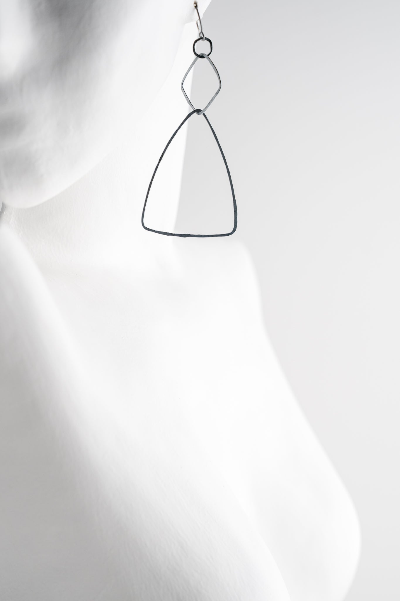 Red I Jewelry Big Geo Earrings Oxidized Silver 