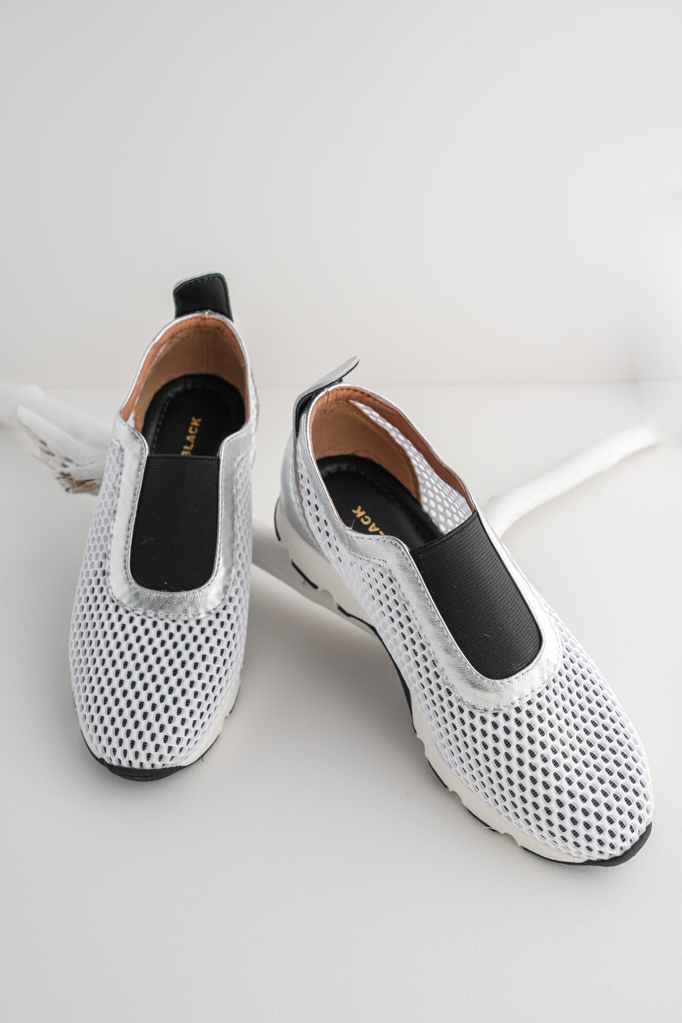 All Black Amazing Combo Sneaker, White/Silver 