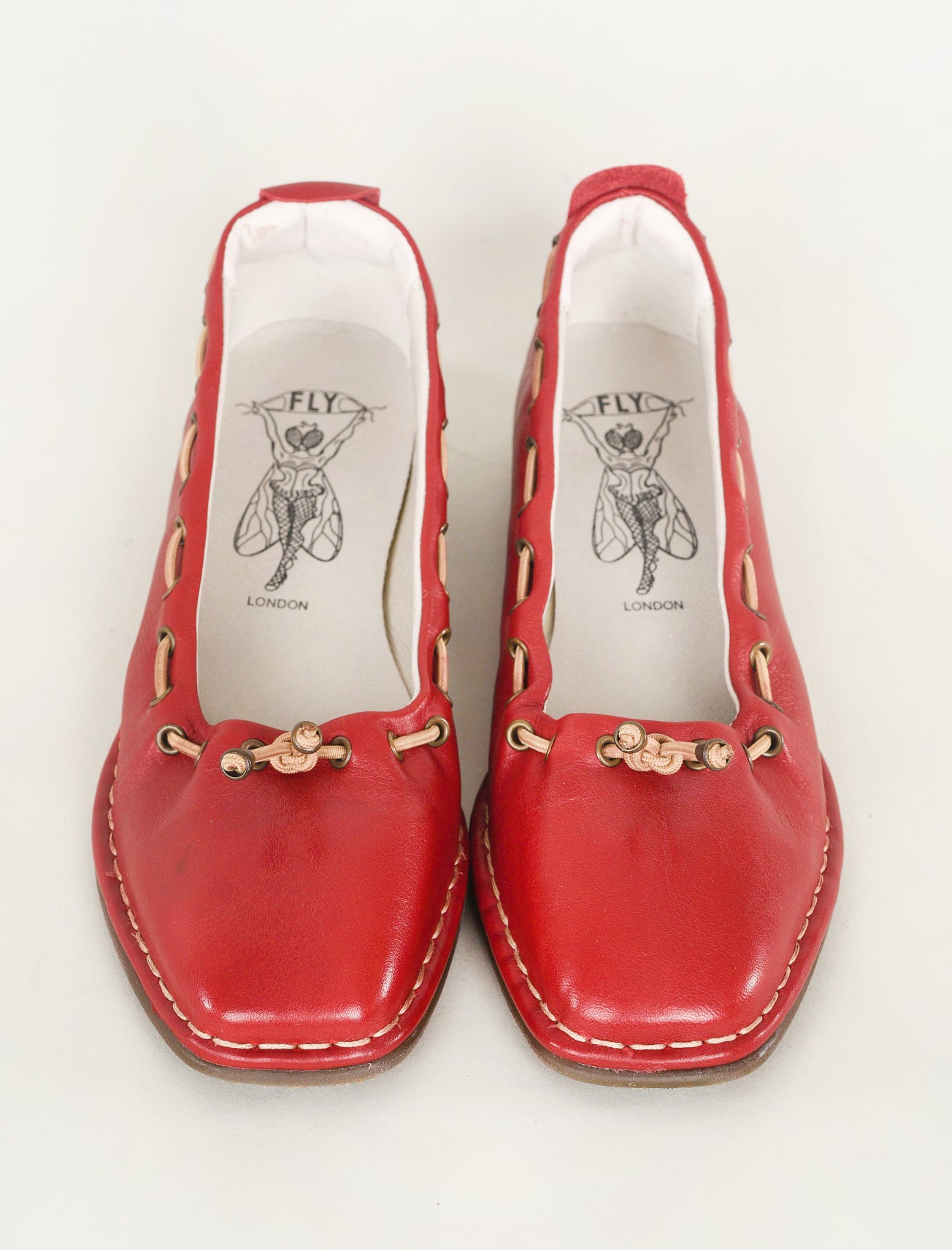 Fly London Bapi Square Toe Flats, Red Velvet 