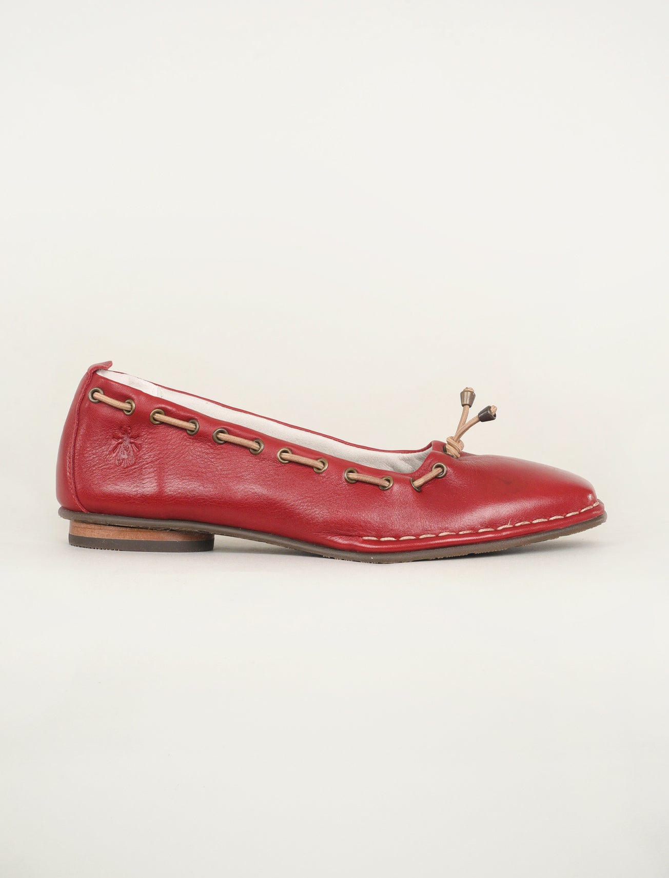 Fly London Bapi Square Toe Flats, Red Velvet 