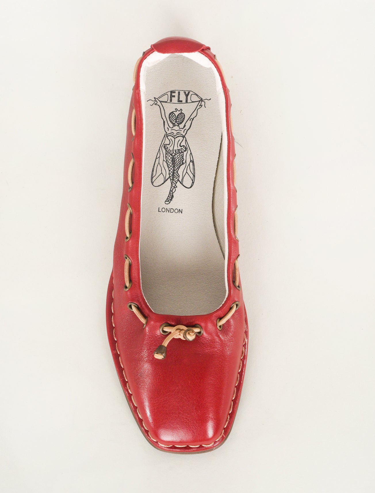 Fly London Bapi Square Toe Flats, Red Velvet 