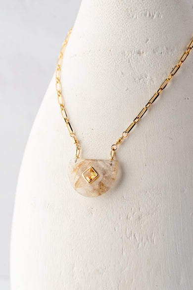 Robindira Unsworth Box Chain/Rutilated Quartz/Citrine Neck 