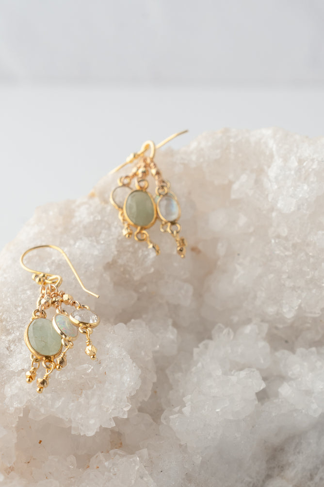 Robindira Unsworth Bezel Snow Mix Earrings 