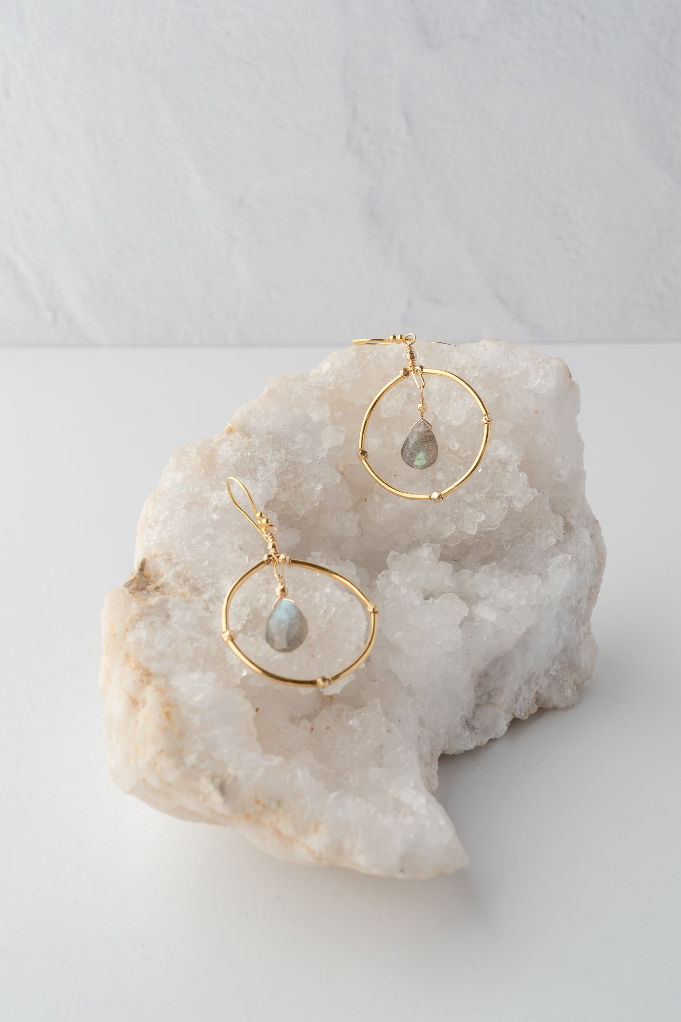 Robindira Unsworth Gold Hoop/Lab Dangle Earring 