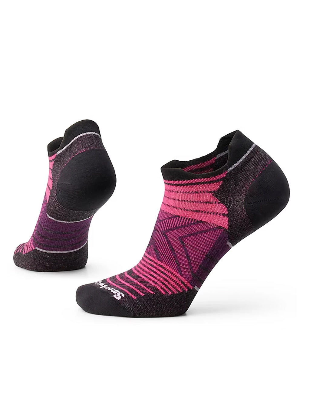 Smartwool Run Zero Cushion Stripe Low Ankle Sock, Power Pink 
