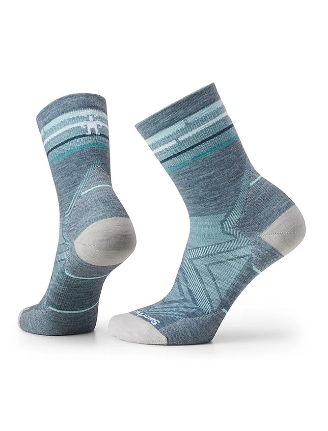 Smartwool Run Zero Cushion Mid Crew, Pewter Blue 