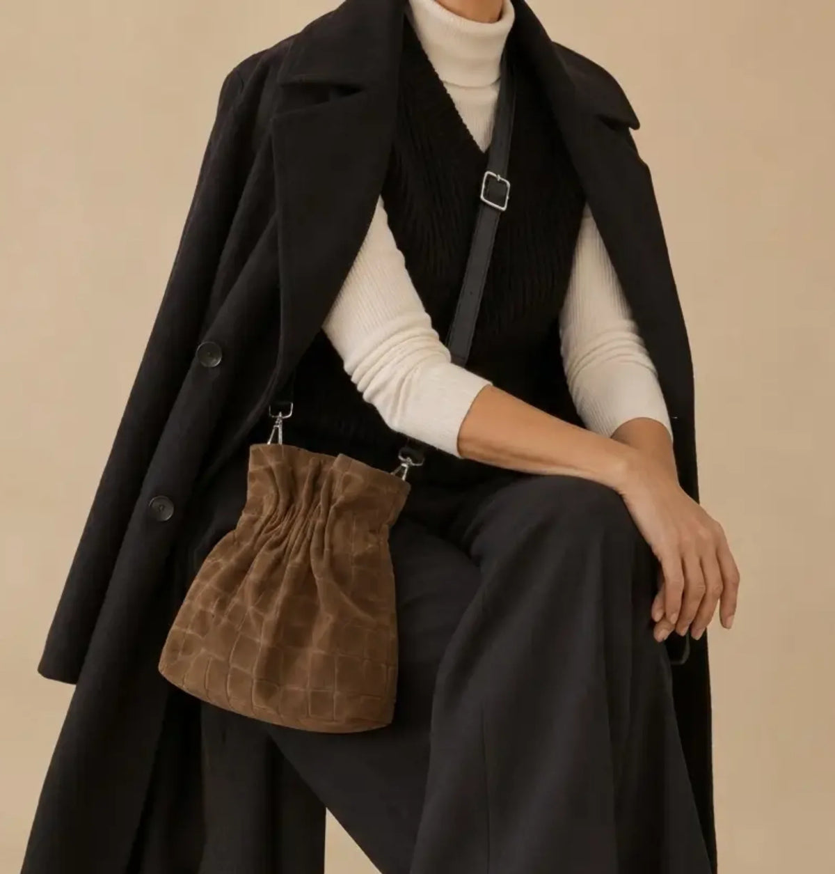 Daniella Lehavi Salina Mini Bag, Brown Croco 