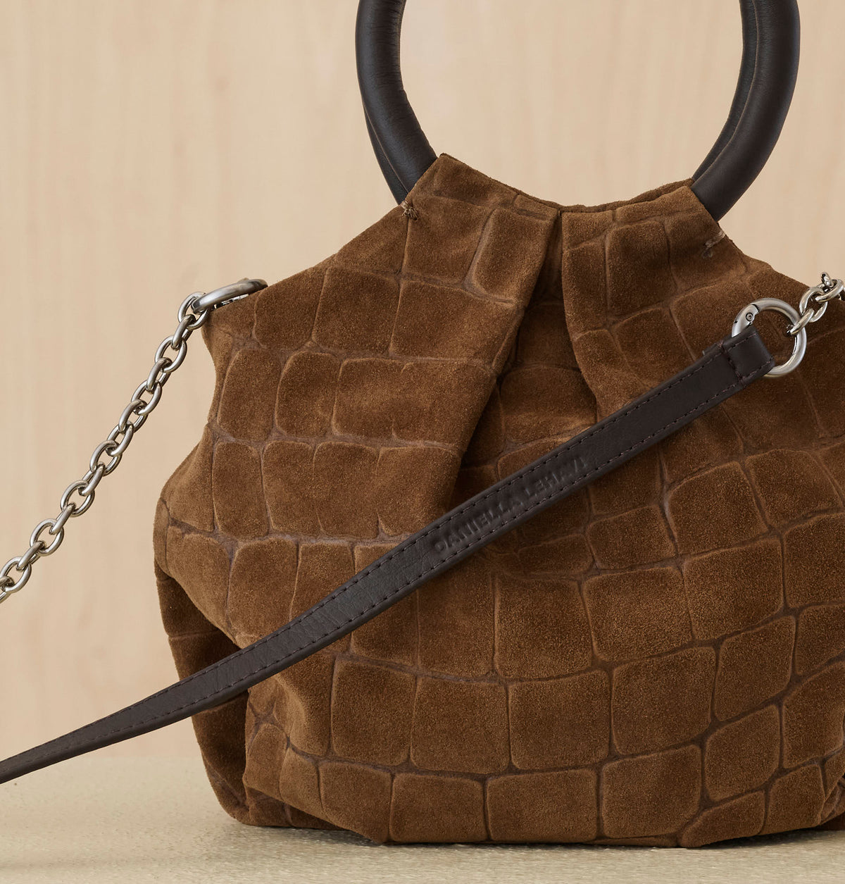 Daniella Lehavi Salina Wristlet, Brown Croco 