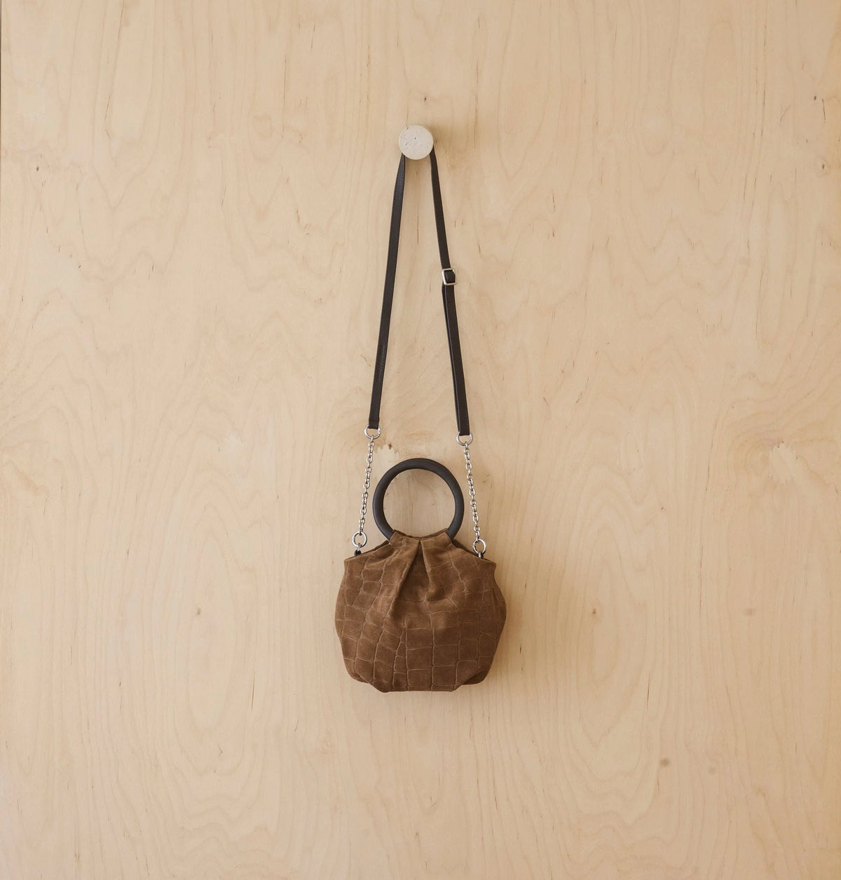 Daniella Lehavi Salina Wristlet, Brown Croco 