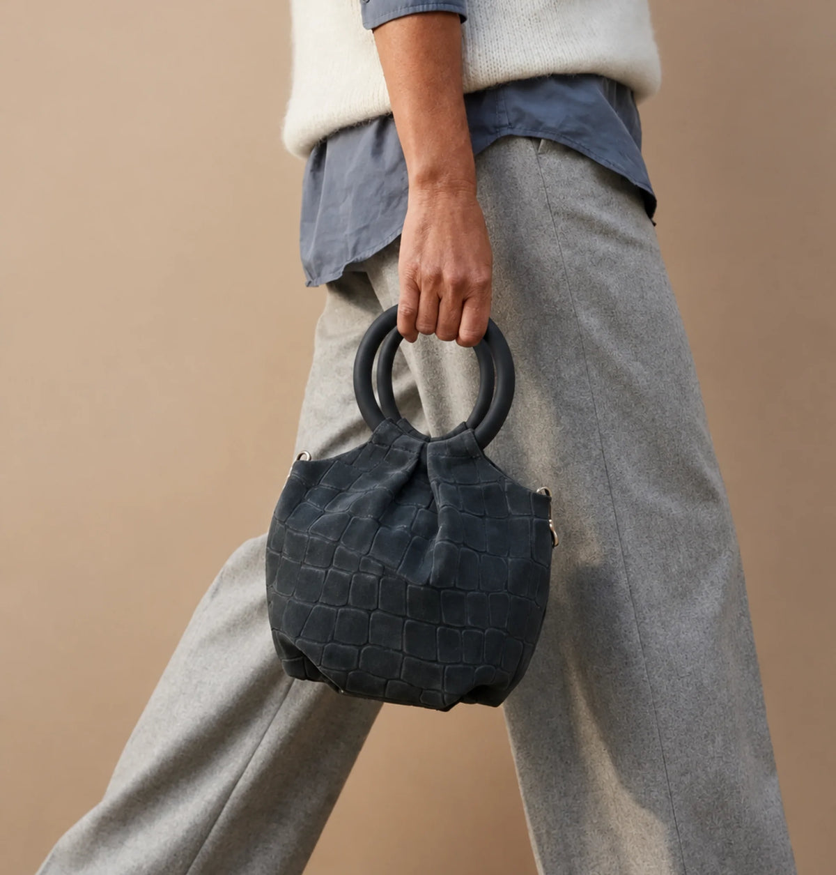 Daniella Lehavi Salina Wristlet, Teal Croco 