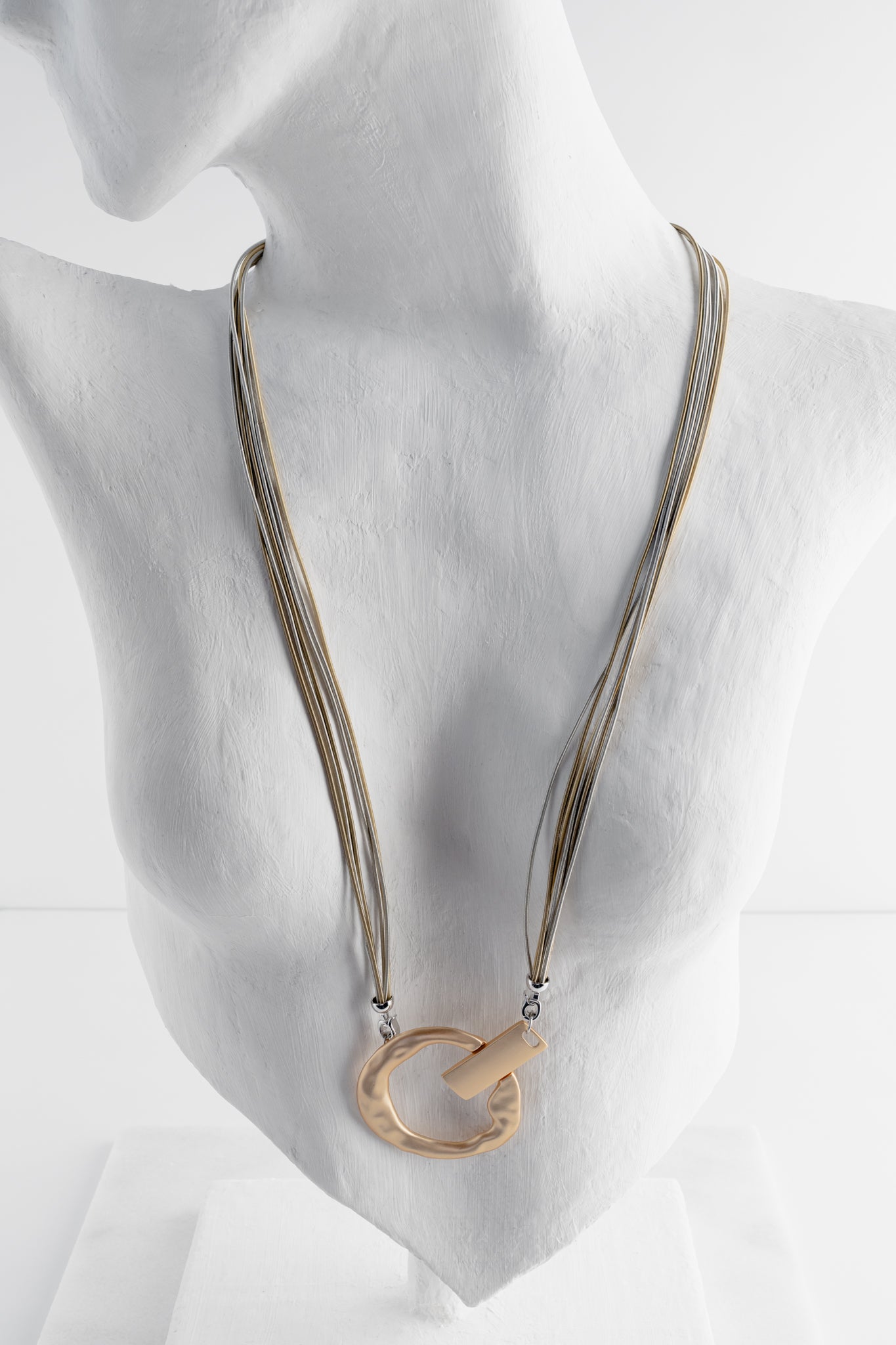 Sea Lily Jackie Three Metal Necklace 