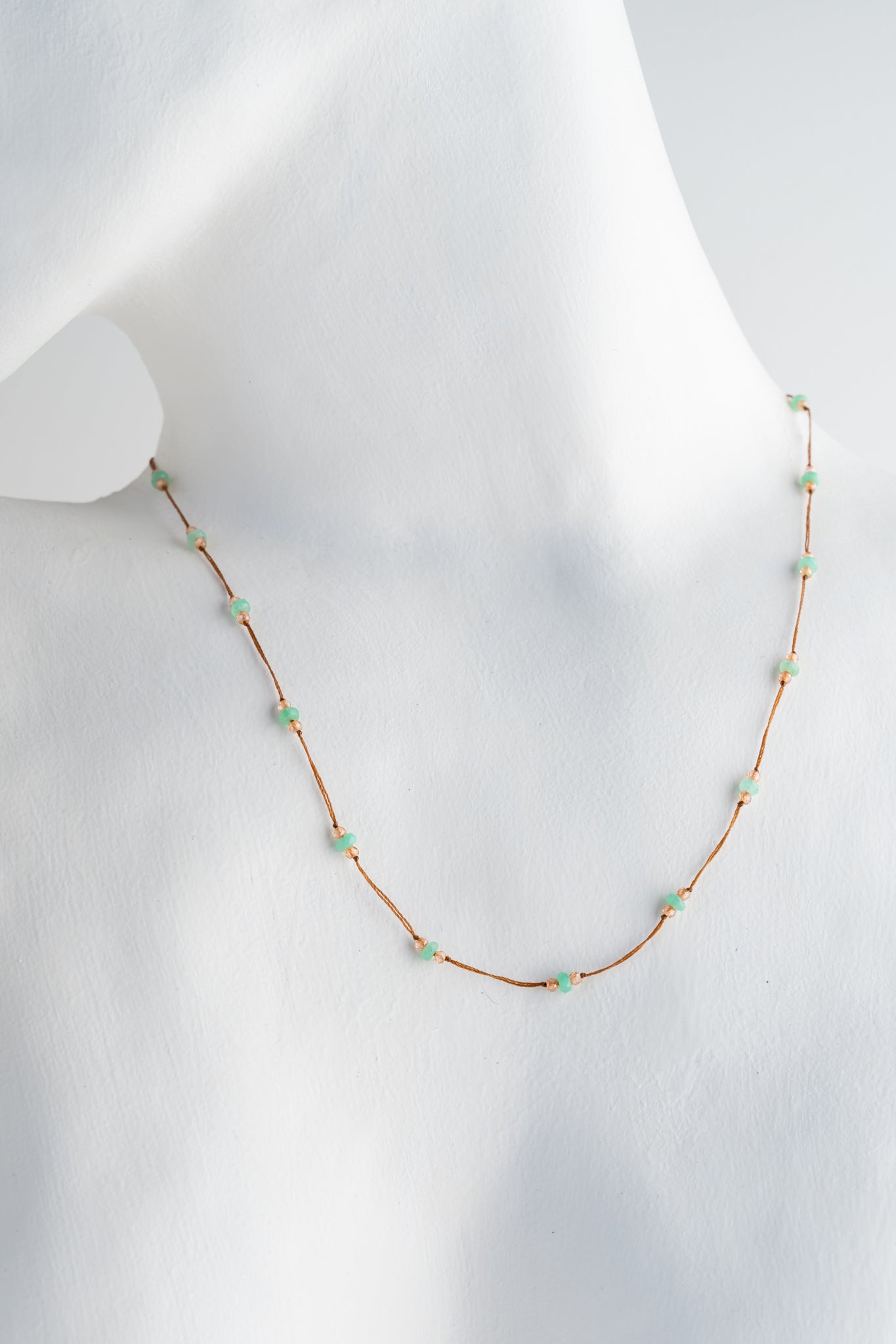 Sharing Bijoux Loopy Tourmaline Necklace and Bracelet, Chrysoprase 