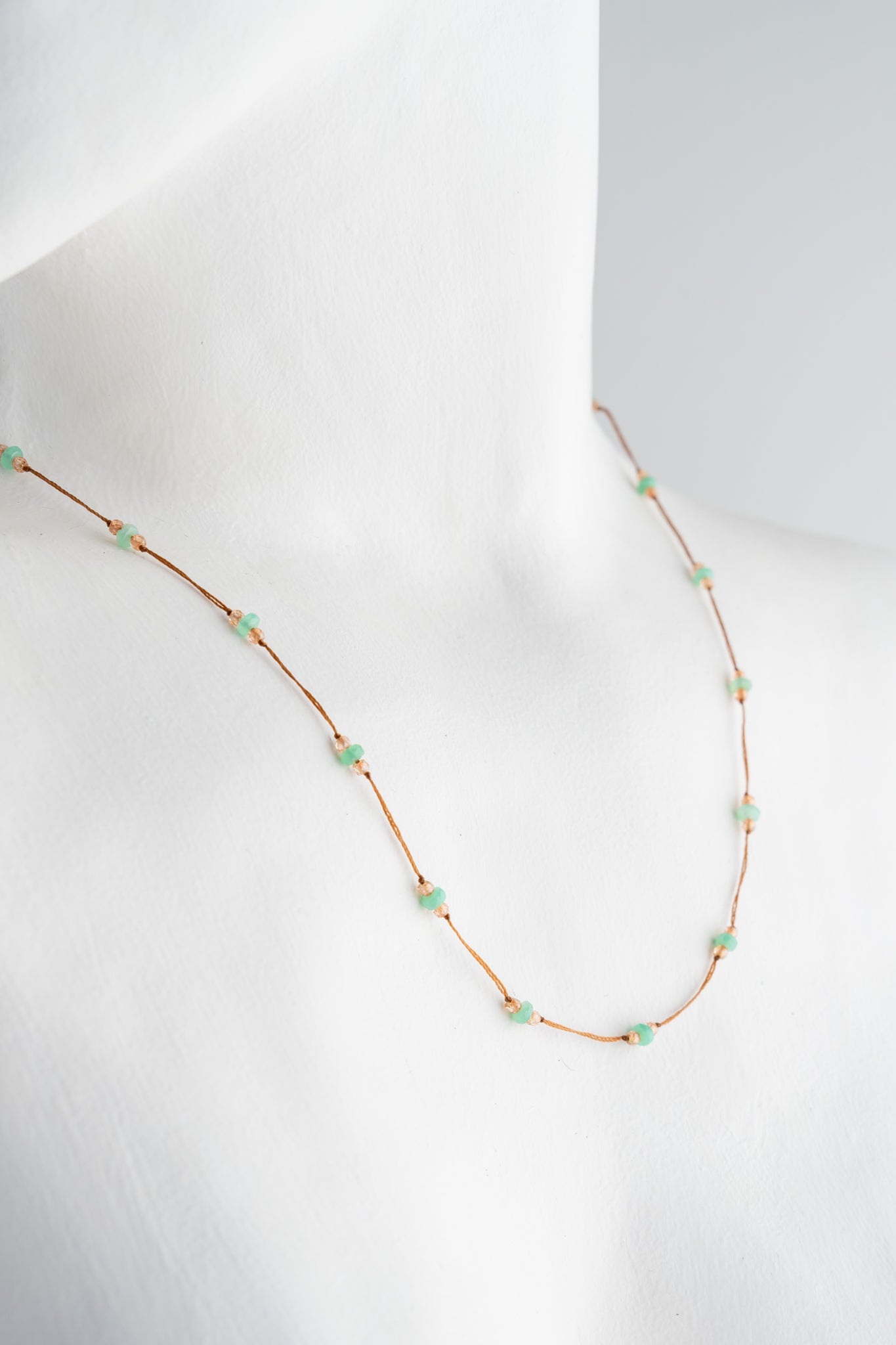 Sharing Bijoux Loopy Tourmaline Necklace and Bracelet, Chrysoprase 
