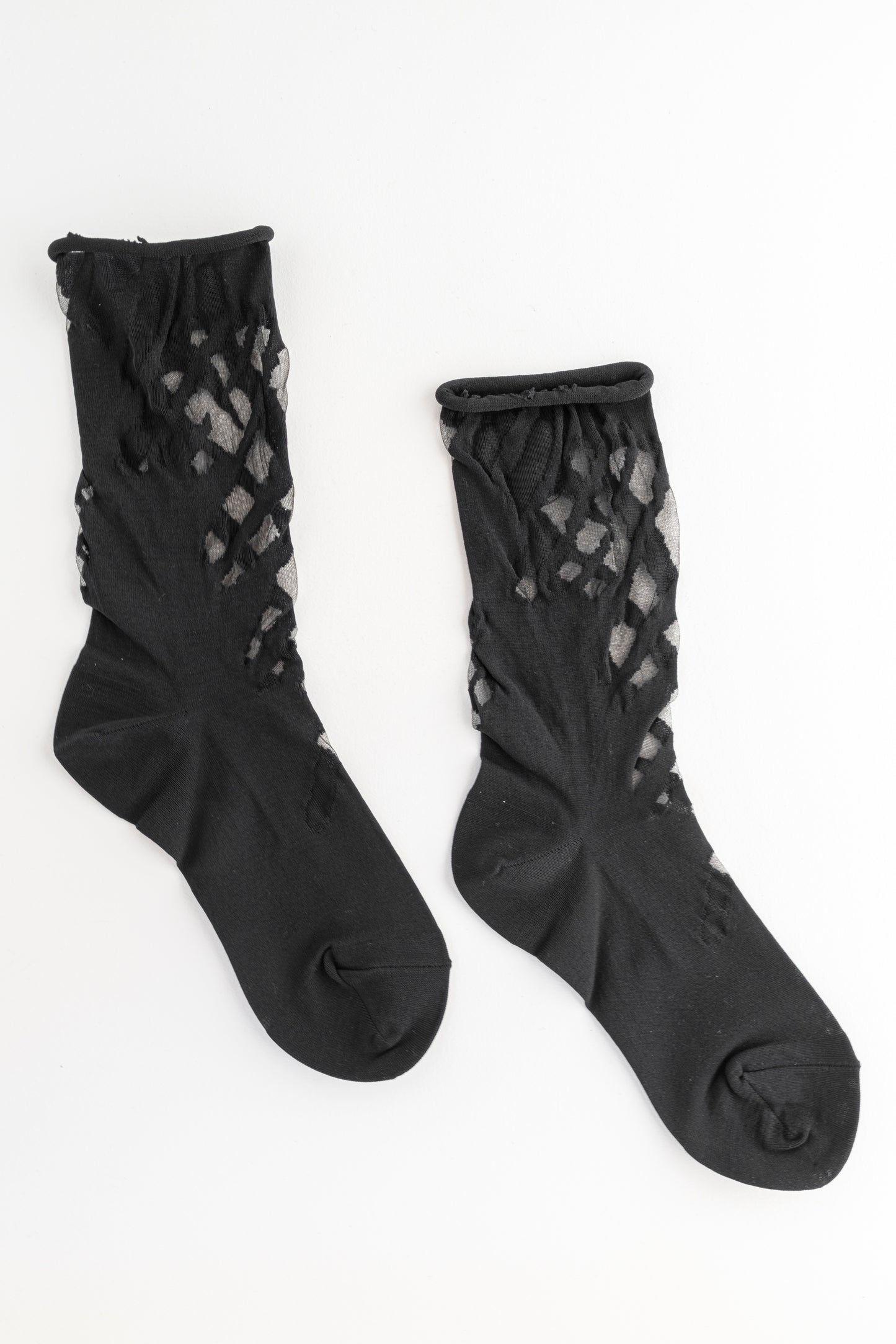 Moyuru Sheer Detail Sock, Black Black One Size