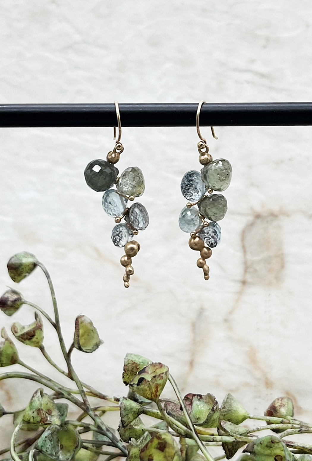 Rachel Atherley Caviar Moss Aquamarine Earrings 