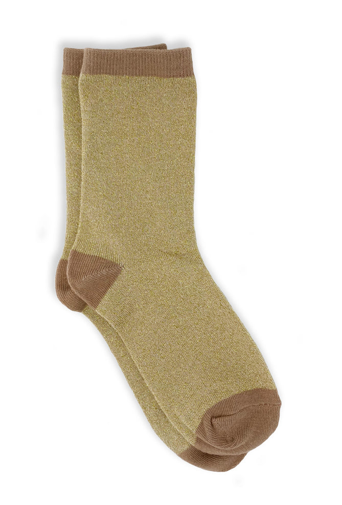 XS Unified Glitter Socks, Gold One Size Gold