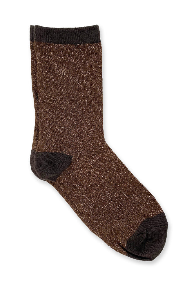 XS Unified Glitter Socks, Walnut One Size Walnut