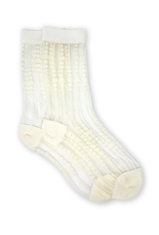 XS Unified Sheer Bubbles Socks, Ivory One Size Ivory