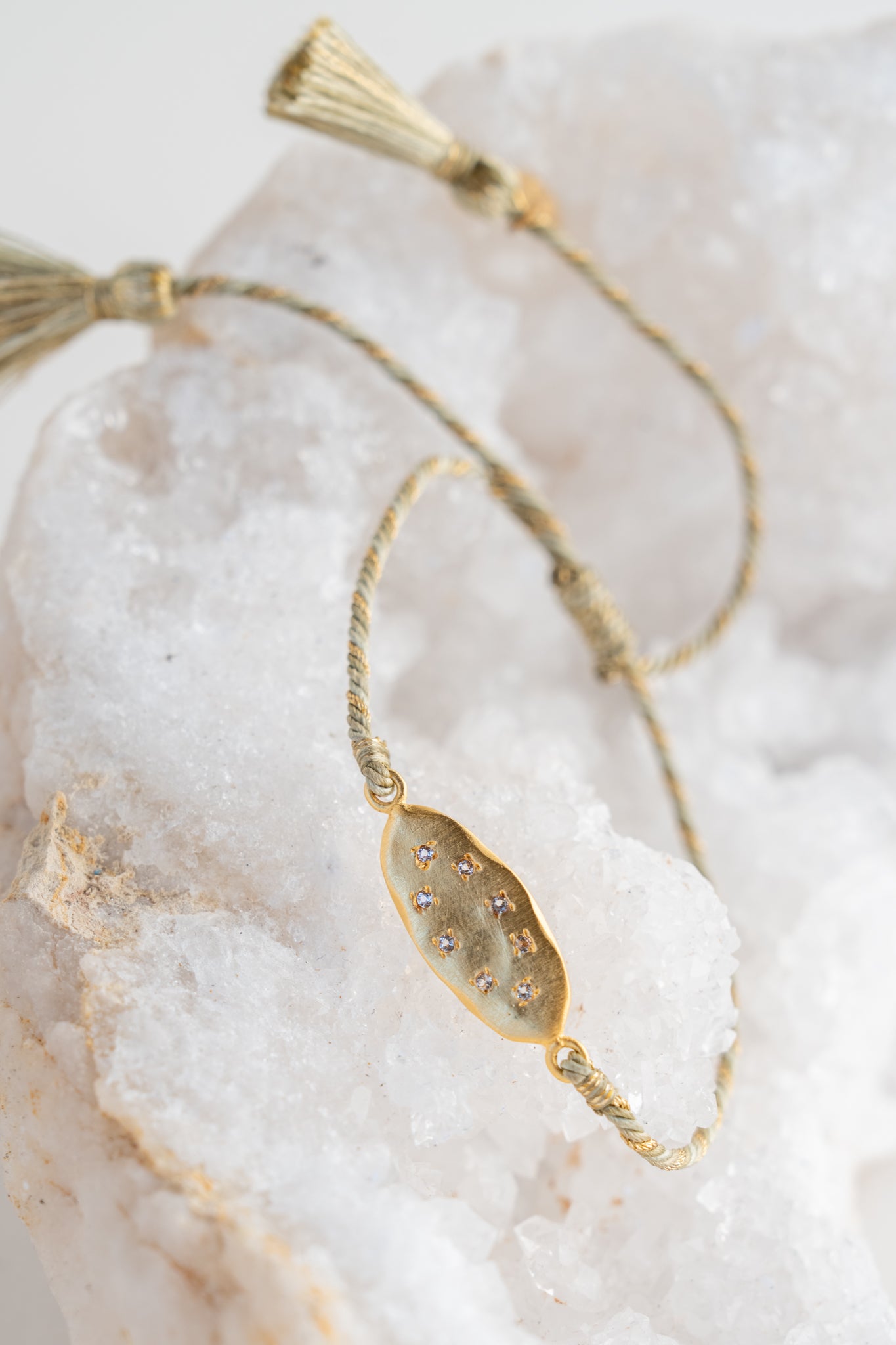 Evie Lou Indira Bracelet, Gold and White Topaz 