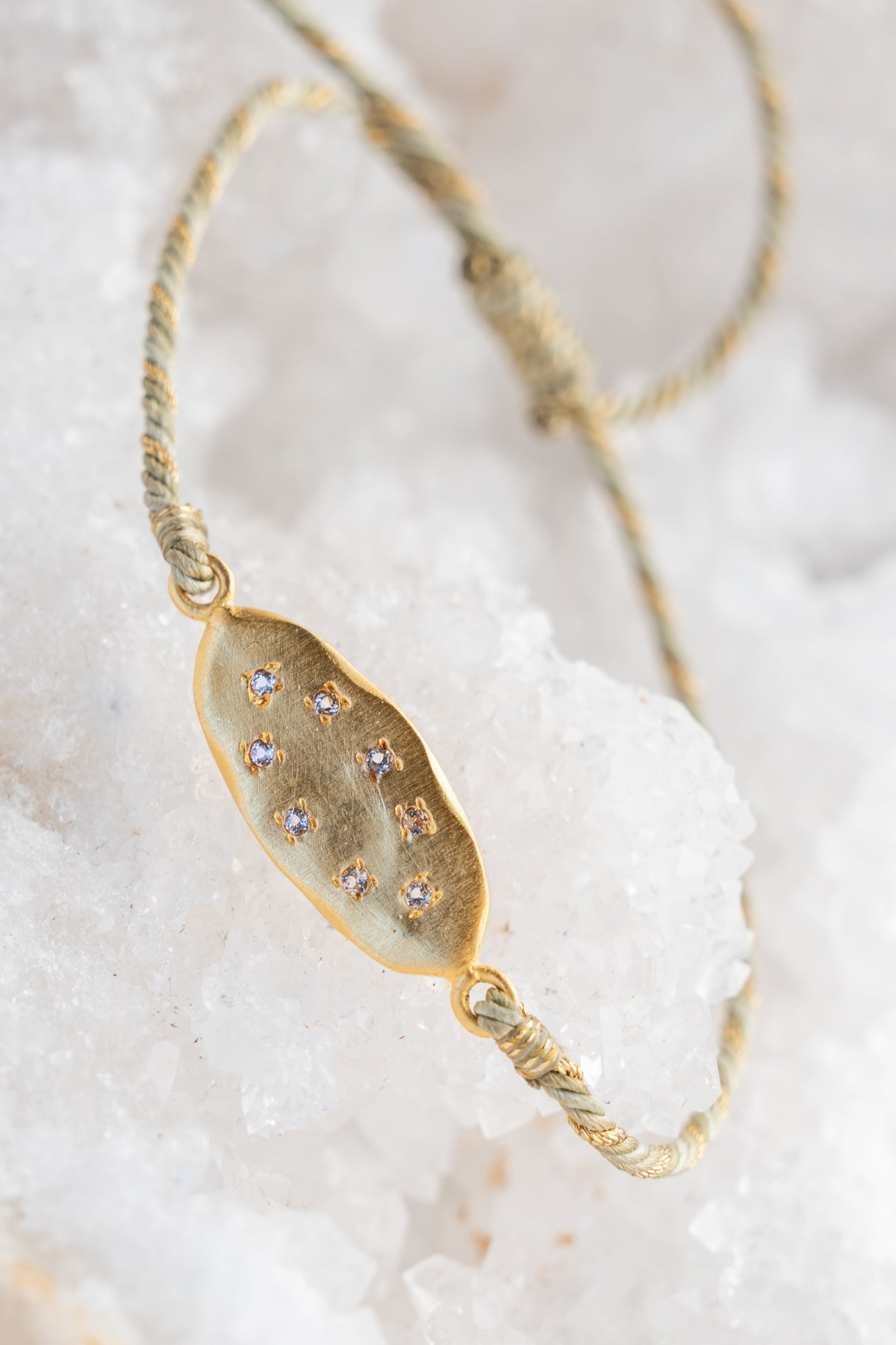 Evie Lou Indira Bracelet, Gold and White Topaz 