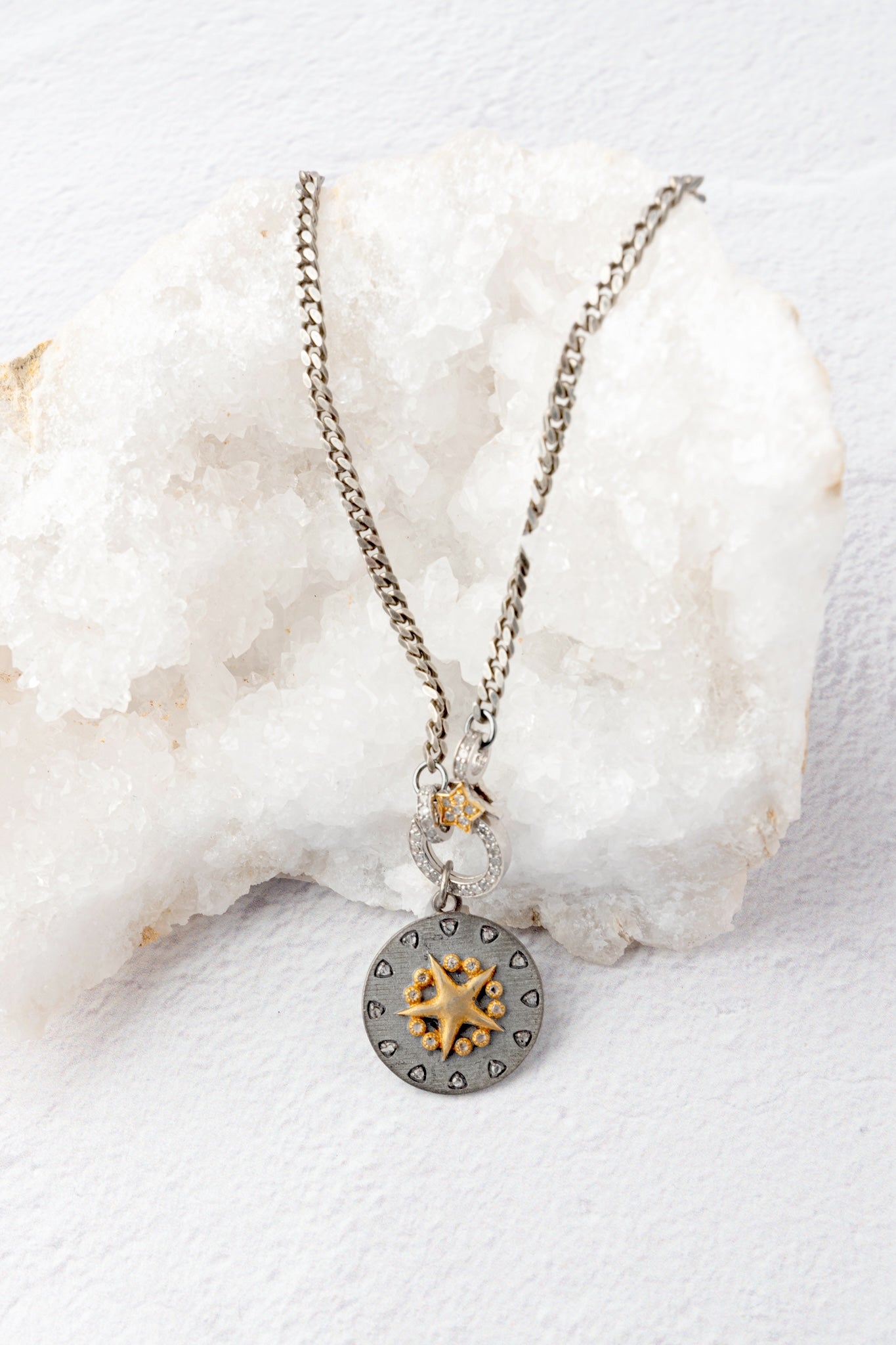 Paula Rosen Stellar Star Disc Necklace 