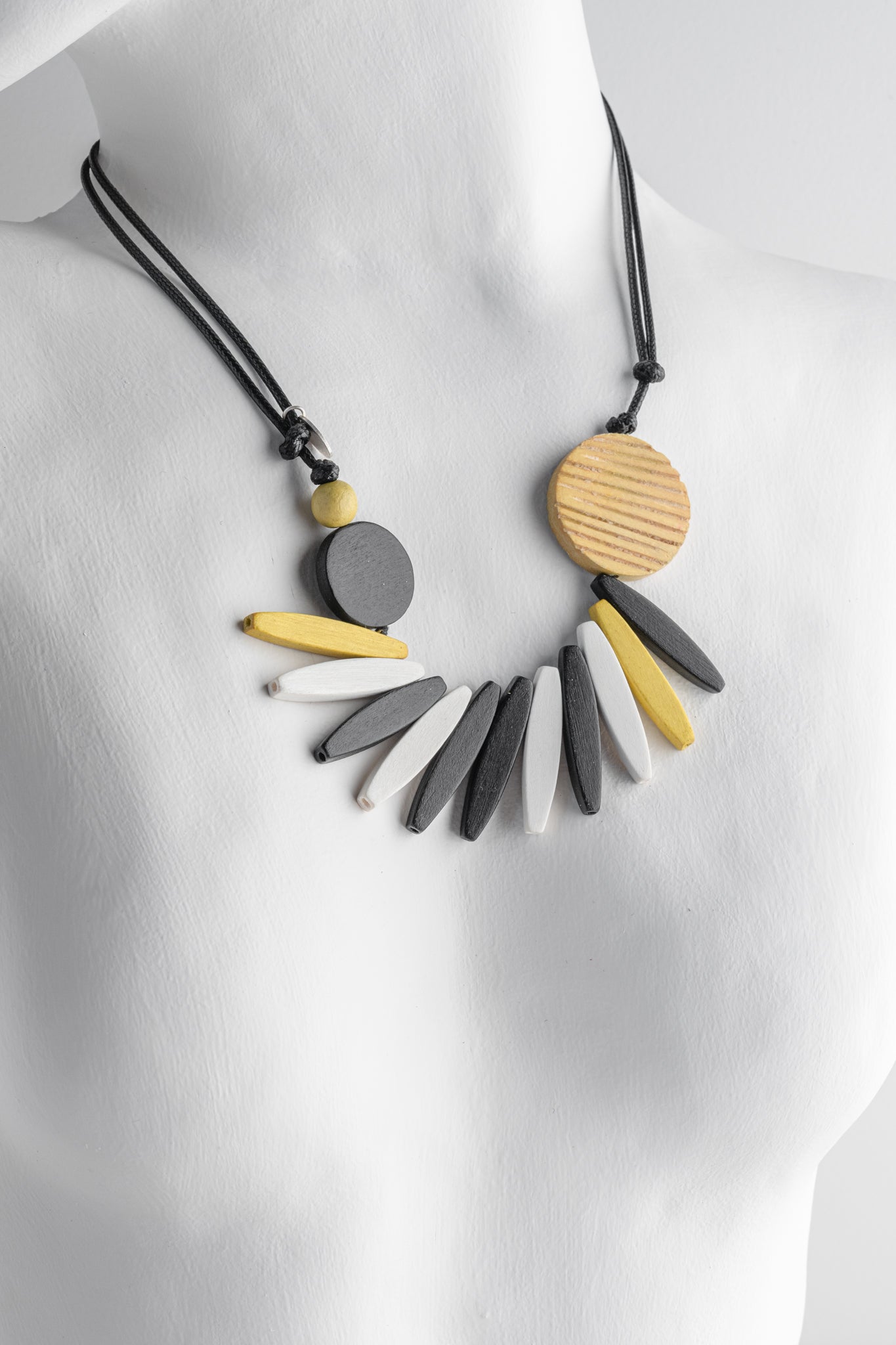 Sylca Designs Wood Fringe Necklace, Chartreuse 