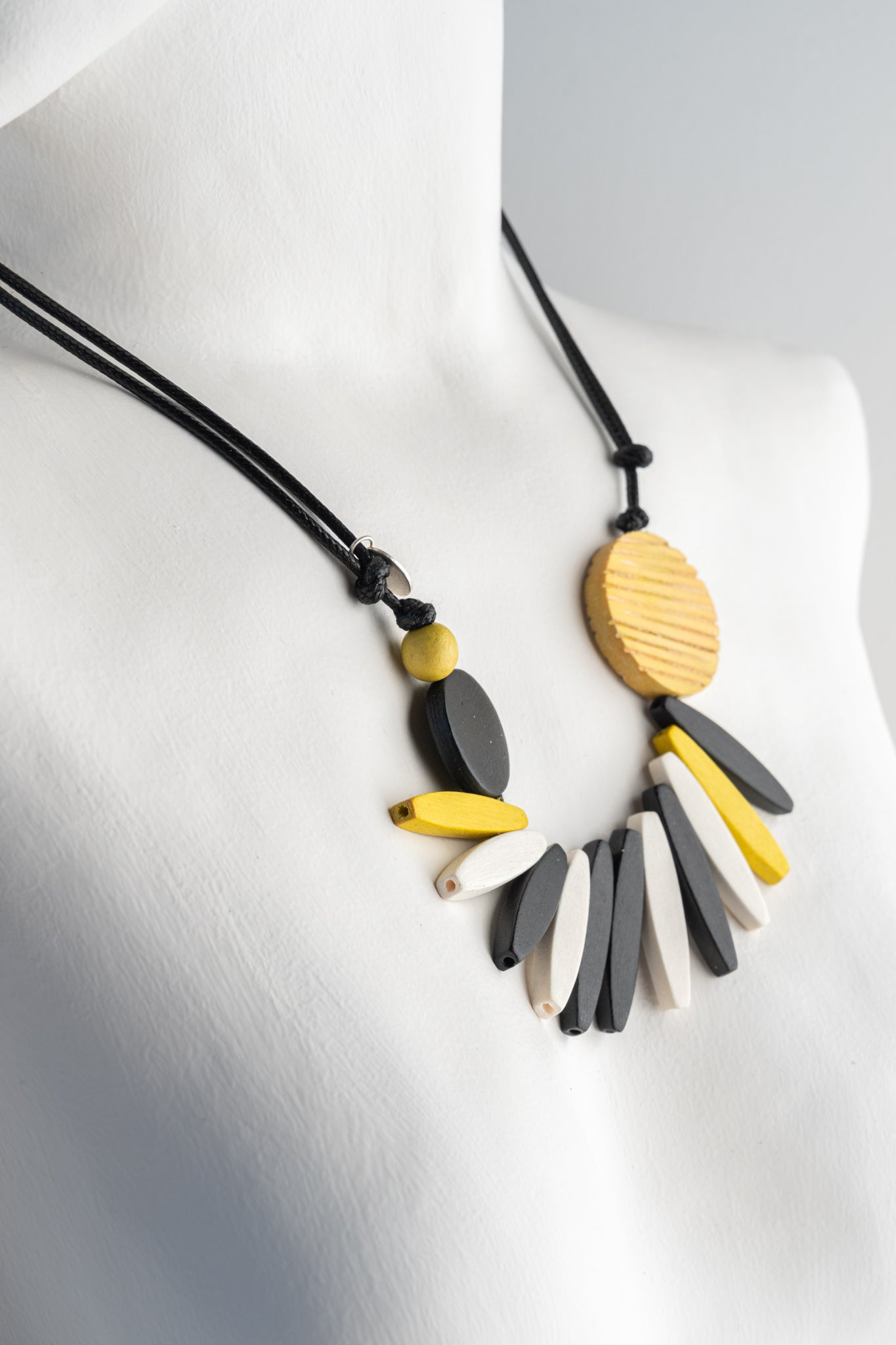 Sylca Designs Wood Fringe Necklace 
