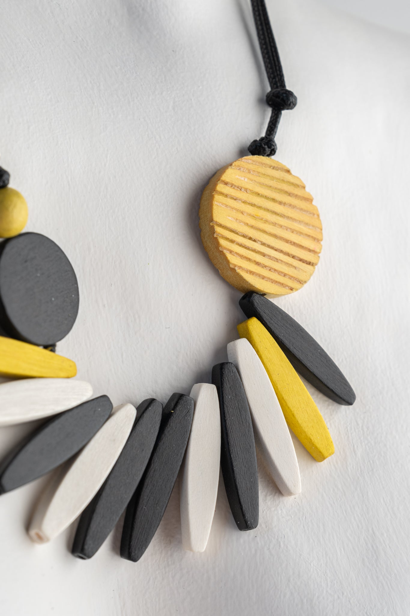 Sylca Designs Wood Fringe Necklace 
