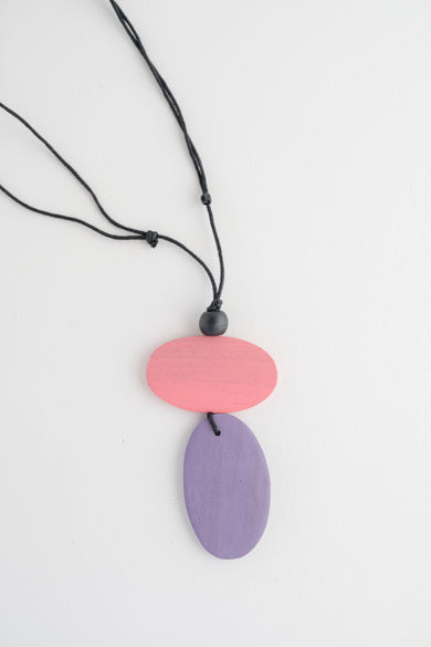 Sylca Designs Double Bead Alaina Pendant, Purple Purple 