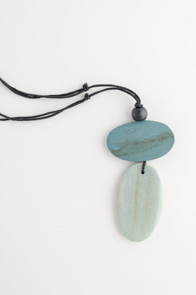 Sylca Designs Double Bead Alaina Pendant, Aqua Aqua 